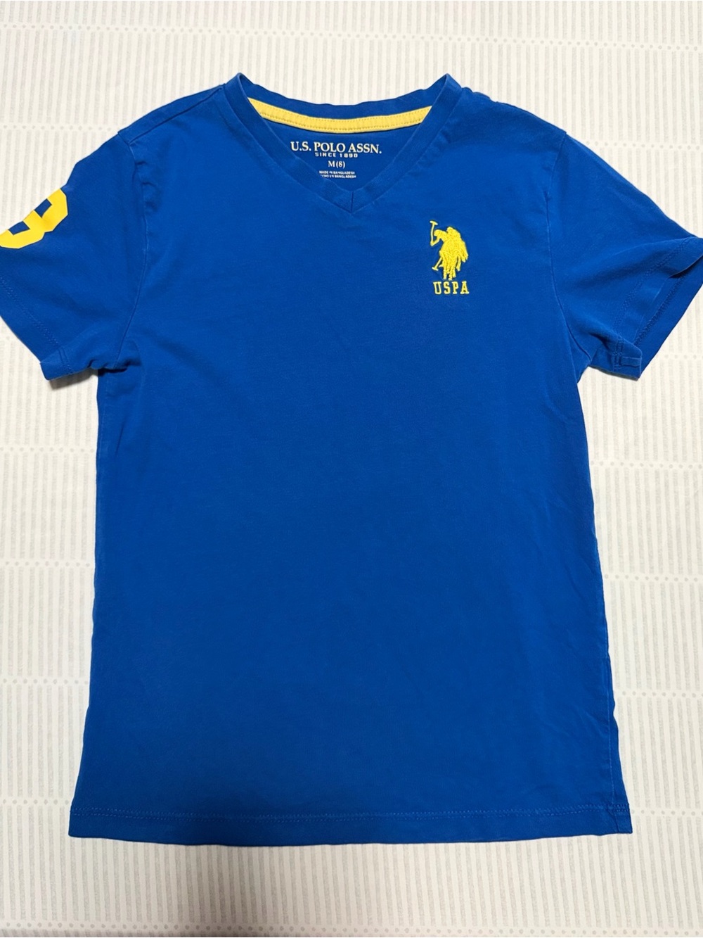 U.S. Polo Assn. Boys' V-Neck Tee with Yellow Logo medium (8)